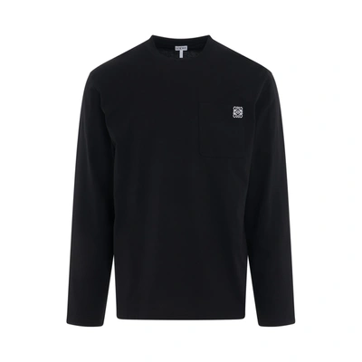 Loewe Anagram Long Sleeve T-shirt In Black