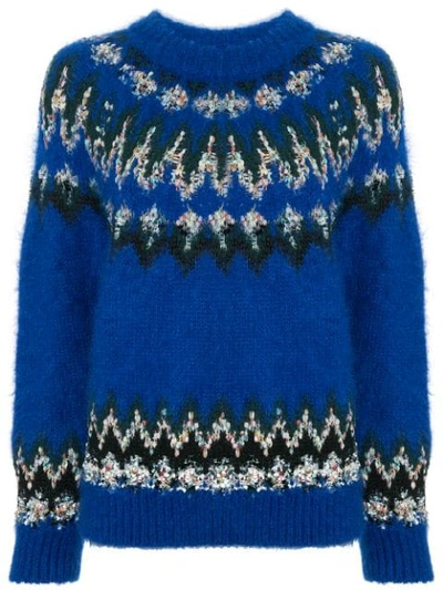 Coohem Embroidered Fitted Sweater - Blue