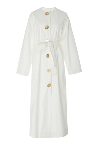 Bouguessa Buttoned Down Cotton Dress In Ivory