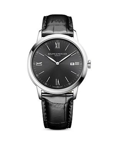 Baume & Mercier Classima Leather Strap Watch, 42mm In Black