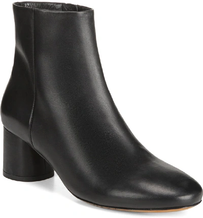 Vince Women's Tillie Round-toe Mid-heel Leather Booties In Black Leather