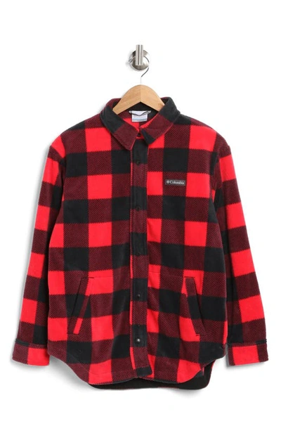 Columbia Benton Springs Buffalo Check Flannel Button-up Shirt In Red Lily Check Print