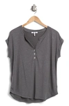Three Dots Oversize Textured T-shirt In Iron Gate