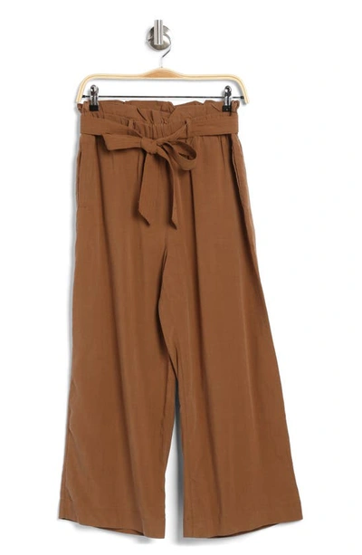 Industry Republic Clothing Wide Leg Paperbag Pants In Tobacco