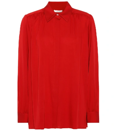 The Row Choi Stretch Silk Shirt In Red ModeSens