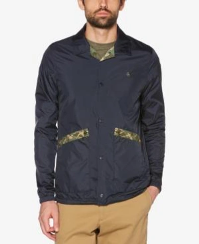 Original Penguin Men's Patch Pocket Reversible Printed Jacket In Dark ...