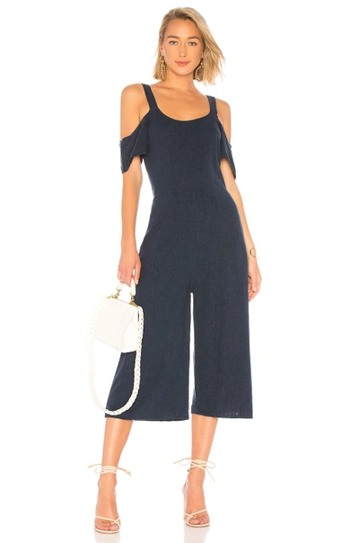 Bobi Seaside Linen Jumpsuit In Nocturnal