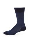 Marcoliani Houndstooth Cotton-blend Socks In Black