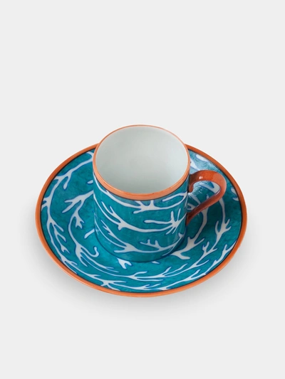 Pinto Paris Lagon Porcelain Coffee Cup And Saucer In Blue