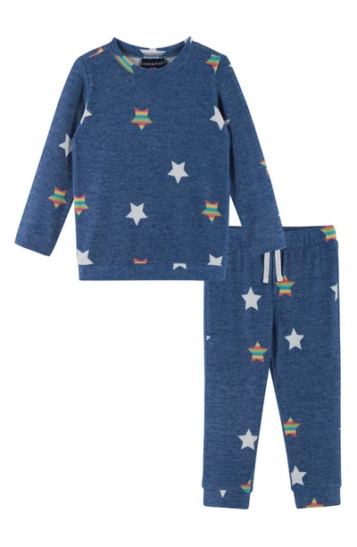 Andy & Evan Kids' Hacci Knit Pullover Sweater & Joggers Set In Navy Stars