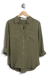 Calvin Klein Jeans Est.1978 Roll Tab Long Sleeve Button-up Shirt In Bonsai