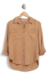 Calvin Klein Jeans Est.1978 Roll Tab Long Sleeve Button-up Shirt In Teak