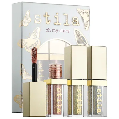 Stila Oh My Stars Glitter & Glow Liquid Eye Shadow Mini Set Kitten Karma, Gold Goddess, Diamond Dust