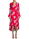 Equipment Gowin Floral-print Washed-silk Wrap Midi Dress In Blood Moon Multi