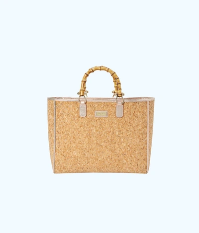 Lilly Pulitzer Soiree Cork Tote Bag In Rose Gold