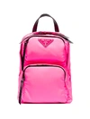 Prada One Strap Double Pocket Backpack In Pink