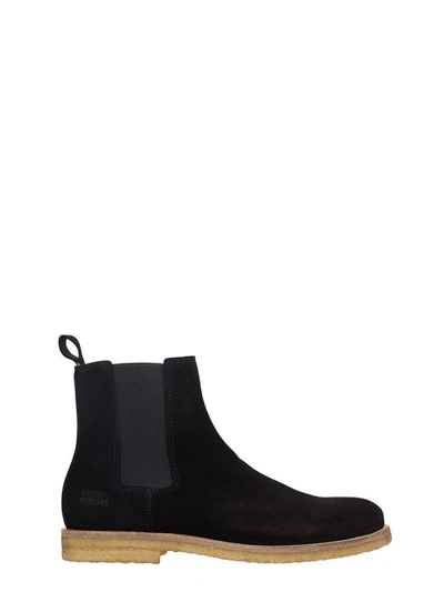 National Standard Black Suede Chelsea Boots