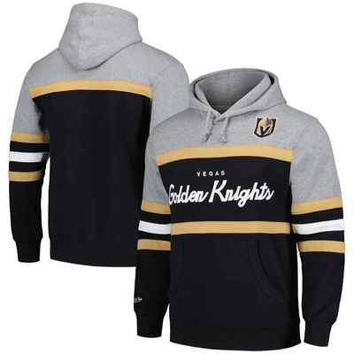 Mitchell & Ness Men's  Black, Gray Vegas Golden Knights Head Coach Pullover Hoodie In Black,gray