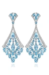 House Of Frosted Blue & White Topaz Drop Earrings In Silver/ Topaz