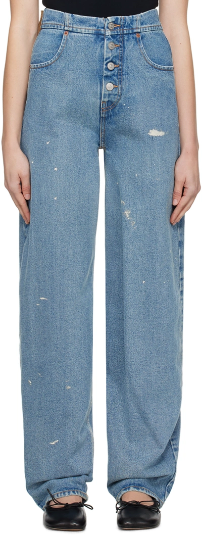 Mm6 Maison Margiela Blue Loose-fit Jeans In Light_blue