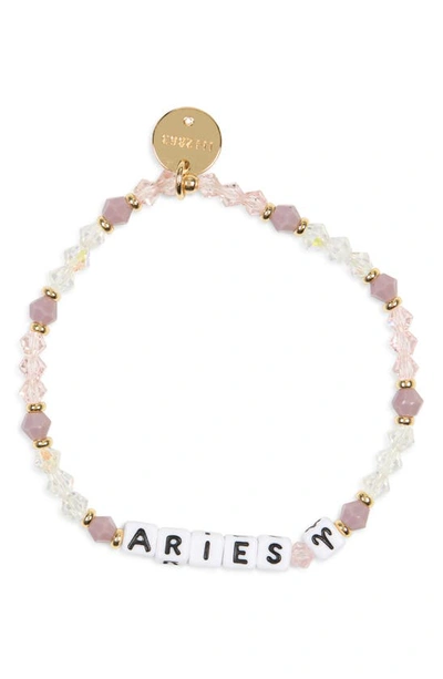 Little Words Project Zodiac Beaded Stretch Bracelet In Multi-aries