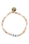 Little Words Project Zodiac Beaded Stretch Bracelet In Tan-leo