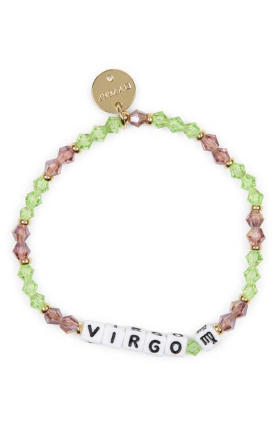 Little Words Project Zodiac Beaded Stretch Bracelet In Green-virgo