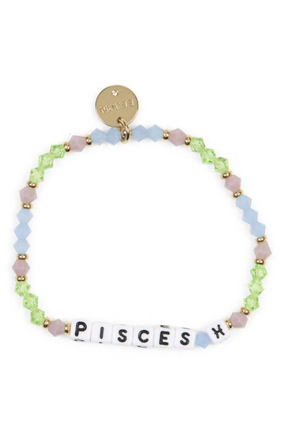 Little Words Project Zodiac Beaded Stretch Bracelet In Green-pisces