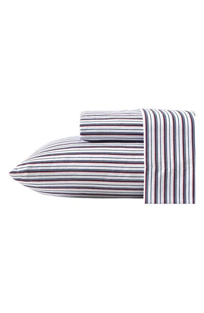 Nautica Aevery Stripe Sheet Set In Navy/ Red