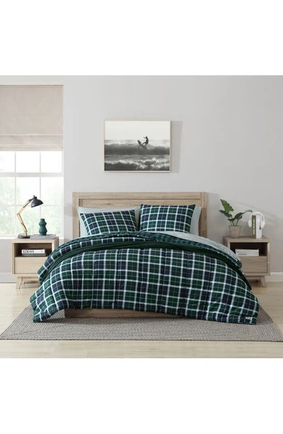 Nautica Northsail Plaid Comforter & Pillow Sham Set In Green/ Navy