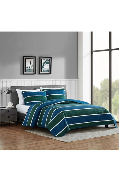Nautica Knots Cove Quilt Set In Green/ Navy