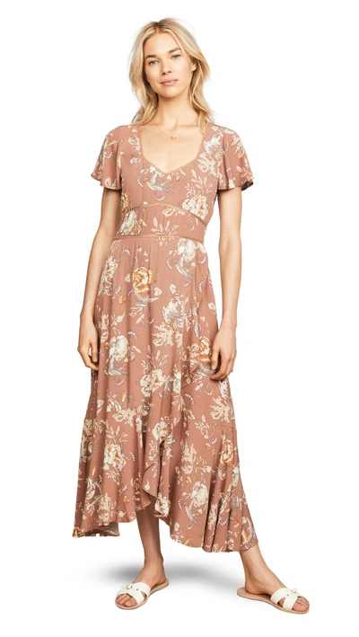 Spell And The Gypsy Collective Rosa Garden Party Dress In Camel