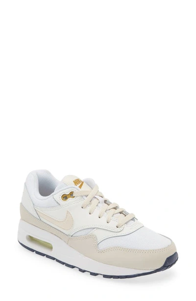 Nike Kids' Air Max 1 Sneaker In White/light Orewood Brown/bronzine