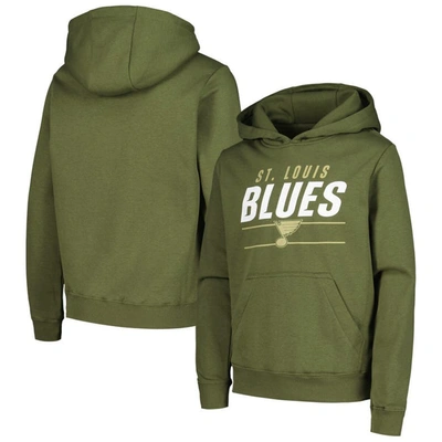 Levelwear Kids' Youth  Olive St. Louis Blues Podium Fleece Pullover Hoodie