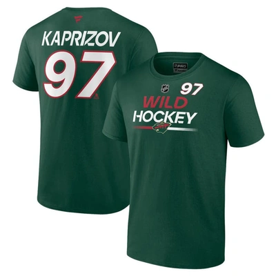 Fanatics Branded Kirill Kaprizov Green Minnesota Wild Authentic Pro Prime Name & Number T-shirt