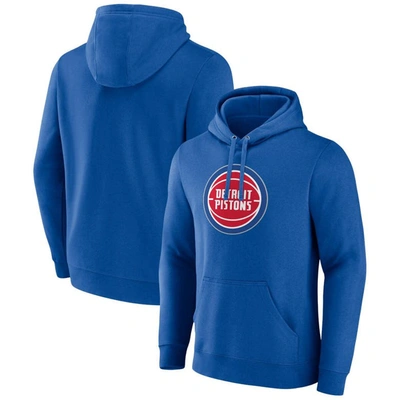 Fanatics Branded  Blue Detroit Pistons Primary Logo Pullover Hoodie