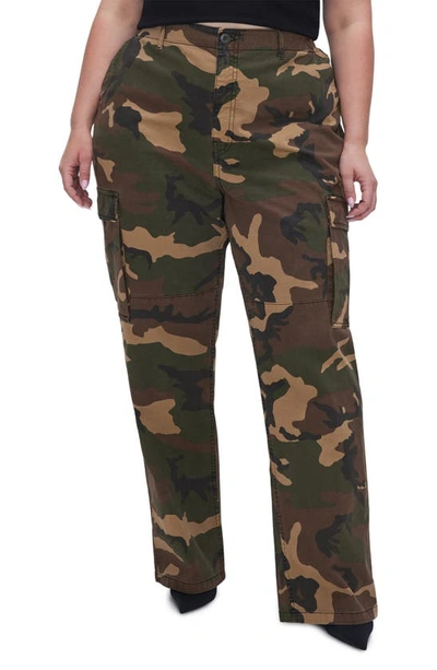 Good American Uniform Camouflage Cargo Trousers In Fgc1