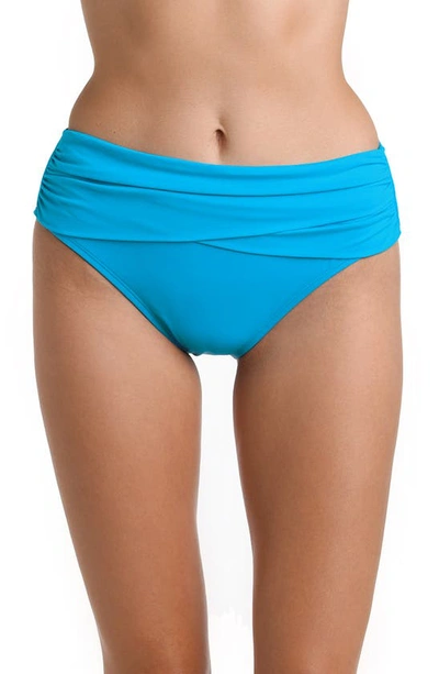 La Blanca Island Goddess Overlap Bikini Bottoms In Azul