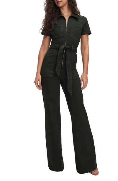 Good American Fit For Success Palazzo Jumpsuit In Al01