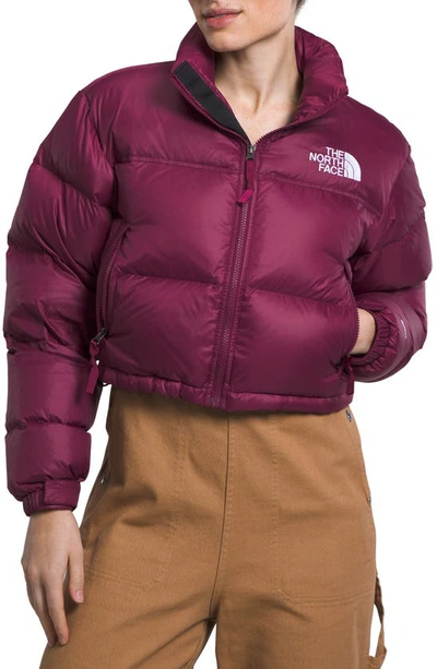 The North Face Nuptse Water Repellent 700 Fill Power Down Short Puffer Jacket In Purple