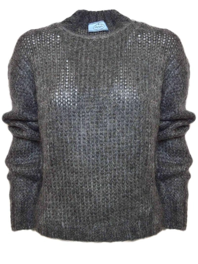 Prada Crew Neck Sweater In Fardesia