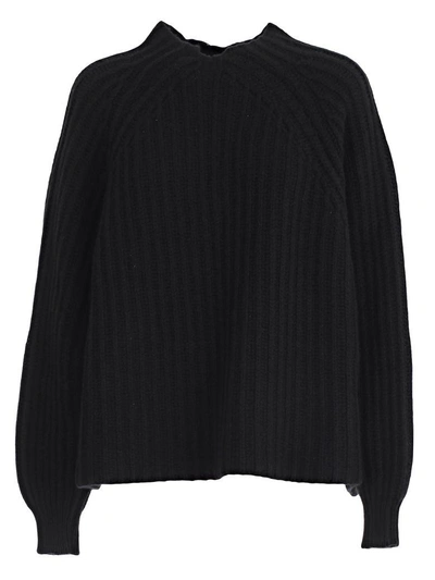 Hache Oversize Knitted Sweater In Black