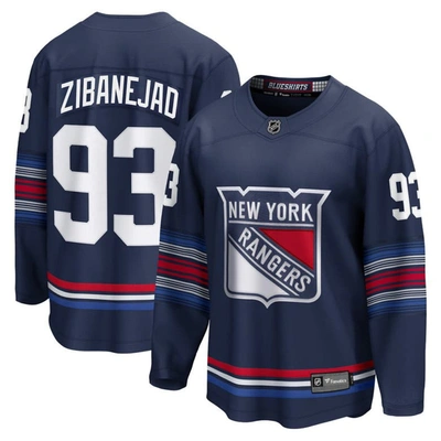 Fanatics Branded Mika Zibanejad Navy New York Rangers Alternate Premier Breakaway Player Jersey