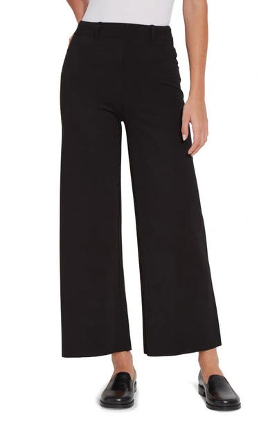 Lyssé Erin High Waist Ankle Wide Leg Ponte Pants In Black