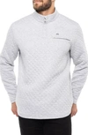Travis Mathew Transatlantic Quilted Henley Pullover In Heather Light Grey