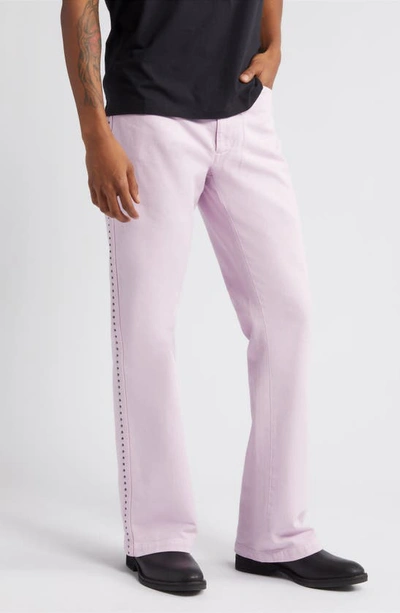 Stockholm Surfboard Club Fog Swarovski® Crystal Embellished Straight Leg Jeans In Pink