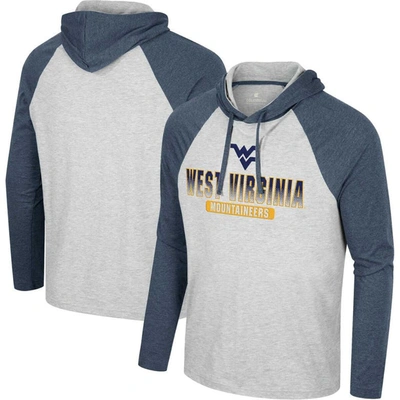 Colosseum Heather Grey West Virginia Mountaineers Hasta La Vista Raglan Hoodie Long Sleeve T-shirt