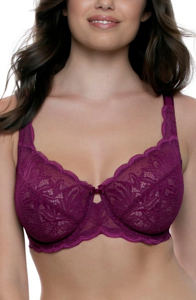 Felina Peridot Lace Unlined Underwire Bra In Black Lily