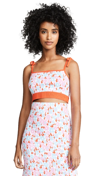 Joostricot Floral Intarsia-knit Stretch-jersey Cami Top In Pink Floral