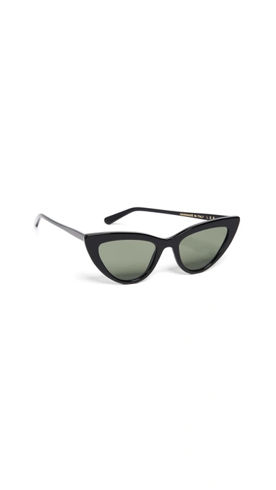 Lgr Orchid Cat Eye Sunglasses In Black/green